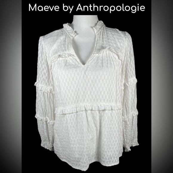 Anthropologie | Maeve | Angela Ruffled Peasant Blouse - Picture 3 of 9